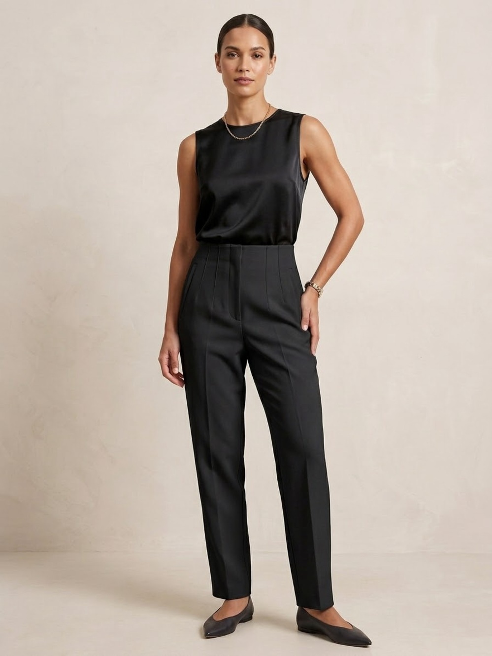 High-Waist Tailored Trousers